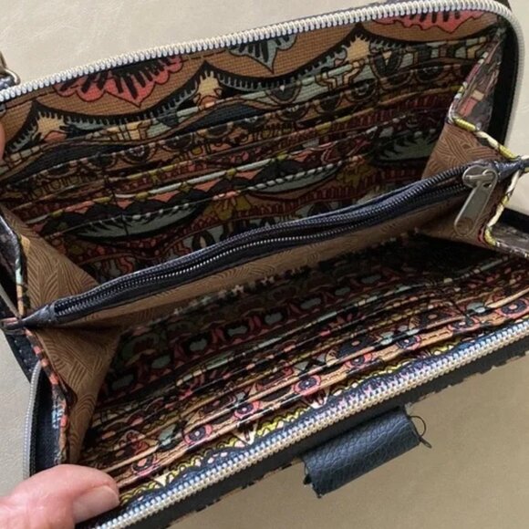 Sakroots Wristlet Wallet Aztec Design Zipper Snap Closure Multicolor - Picture 4 of 12